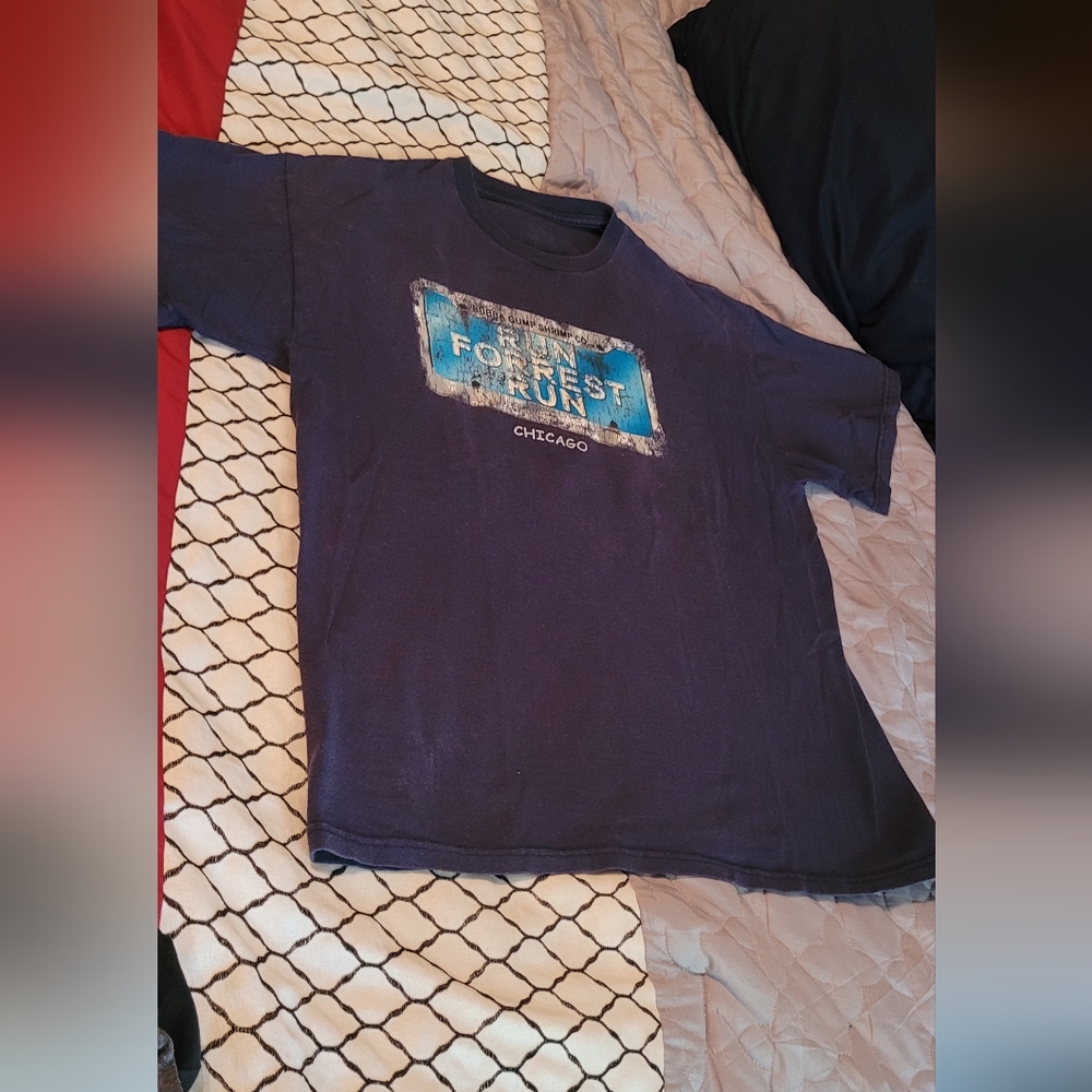 1994 FORREST GUMP Navy Blue Graphic Tee MENS LARGE CHICAGO ILLINOIS